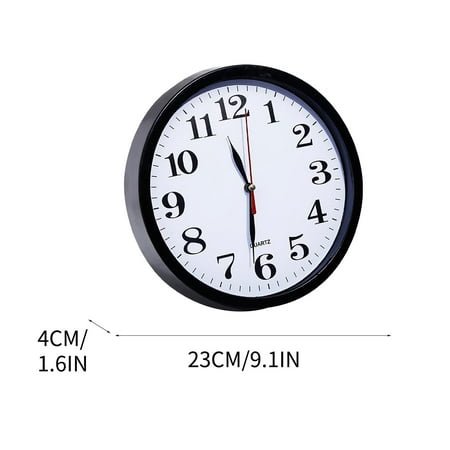 HomeDM Modern 9 Battery Operated Non-Ticking Silent Sweep Movement Wall Clock Decorative for Office,Kitchen, Living Room, Bedroom, Bathroom Plastic Frame