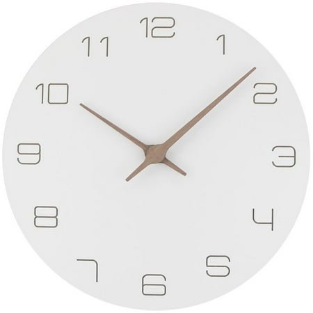 Homoyoyo Creative Wall Clock Modern Home Decor Mute Plastic Clock for Living Room Bedroom Office White 12.8inch