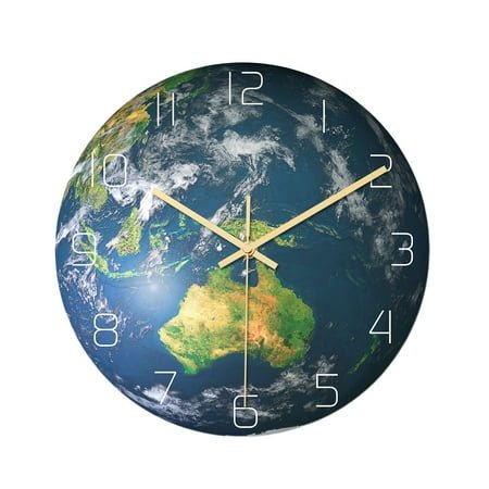 Homoyoyo World Map Clock Wall Clock Acrylic Time Display General Users Living Room 1Pcs