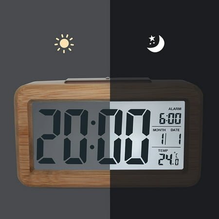 HONMEET GooHochy Battery Operated Wood Digital Alarm Clock for Family and Friends in Bedroom