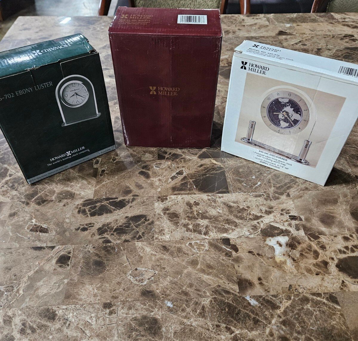 Howard Miller (Gold Tone 645317, Discoverer 645346 & Ebony Luster 645702) Clocks