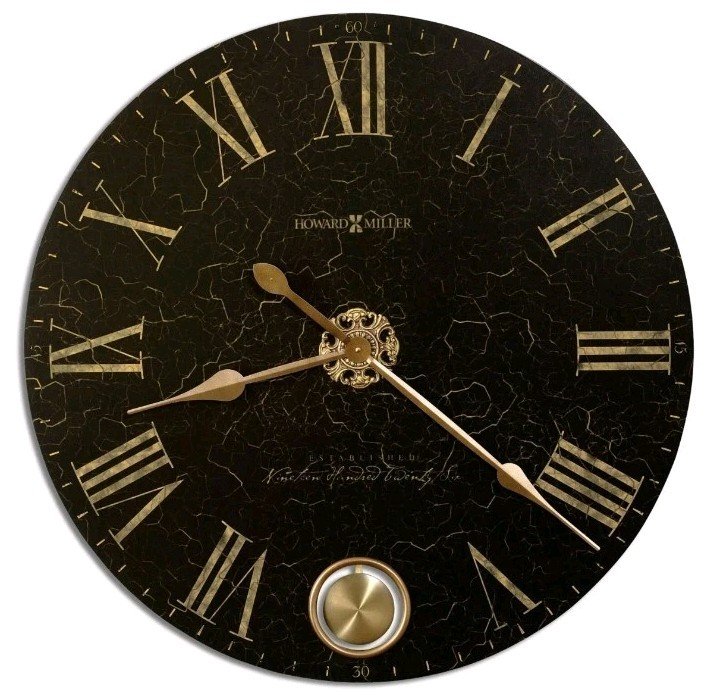 Howard Miller London Night Wall Clock 620474 Oversized Aged Gold Medallion new