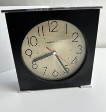 Howard Miller Maxim Retired Table Clock 645-646 Black & Silver Works!