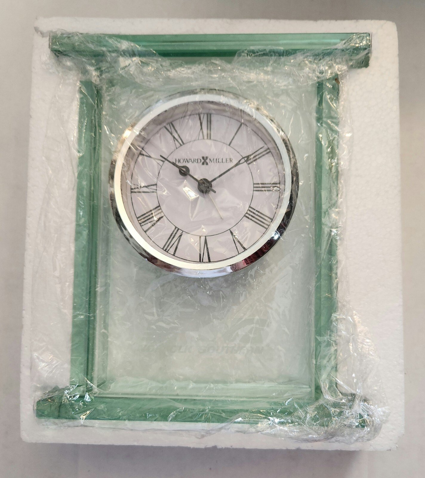 Howard Miller Medina Table Clock 645716 Modern Beveled Glass Quartz Alarm Clock