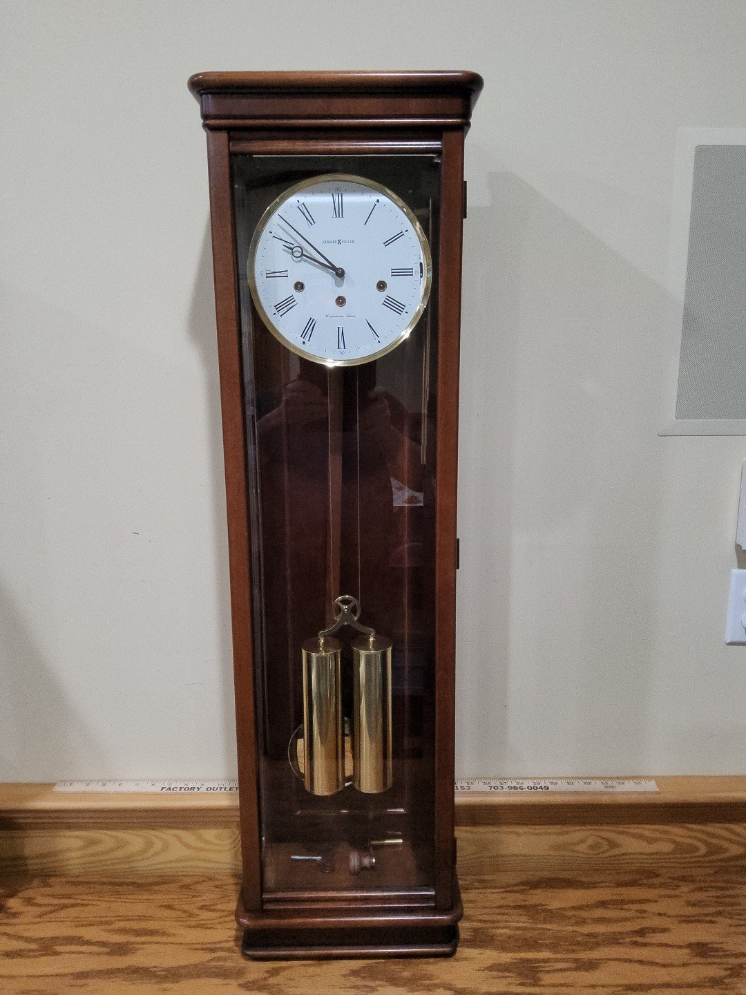 Howard Miller Milan Wall Clock Model 613-212 Cherry Wood Cable Drive Westminster