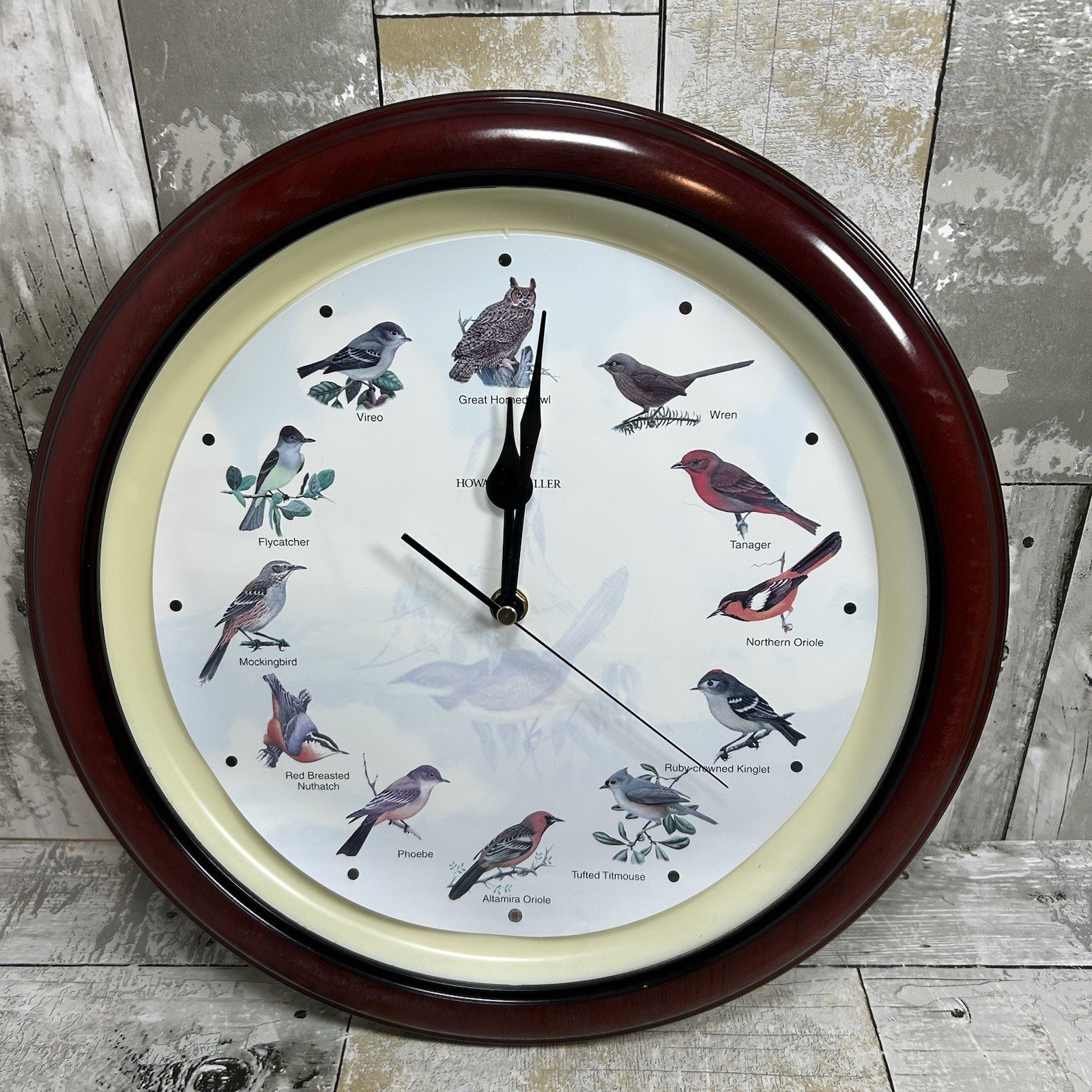 Howard Miller Wild Songbird Wall Clock Plastic Tested Working 625-217 Preowned