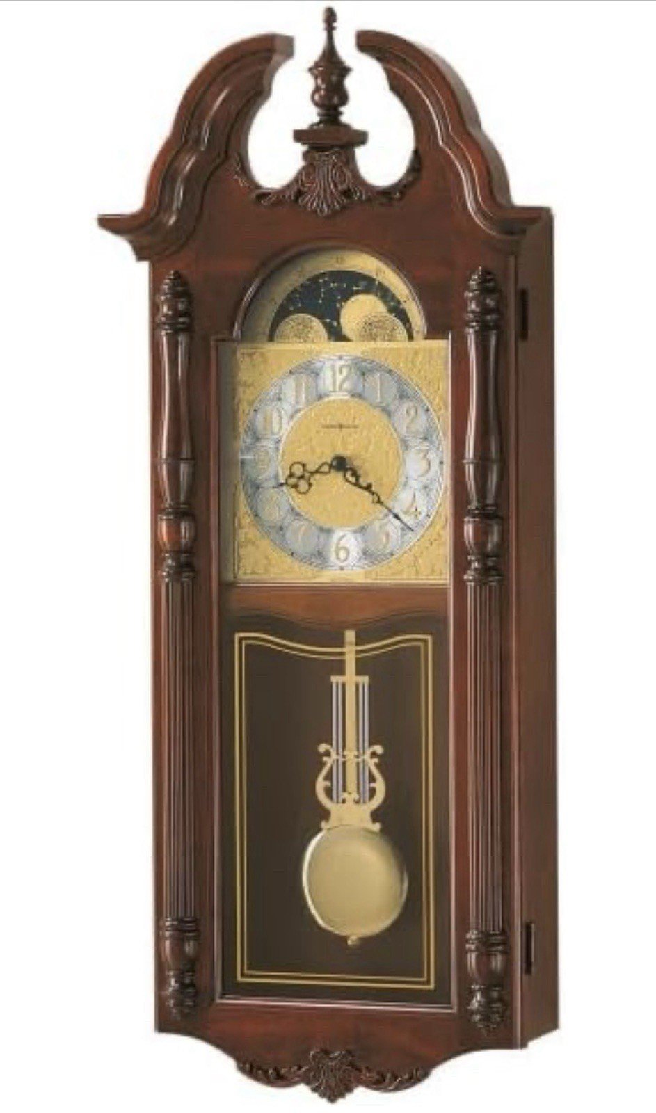 Howard Miller Windsor Cherry Handy Wall Clock II; Quartz Dual Chime movement