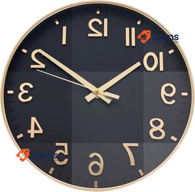 HZDHCLH Radio-Controlled Clock 30 cm, Wall Decoration (Black Gold)