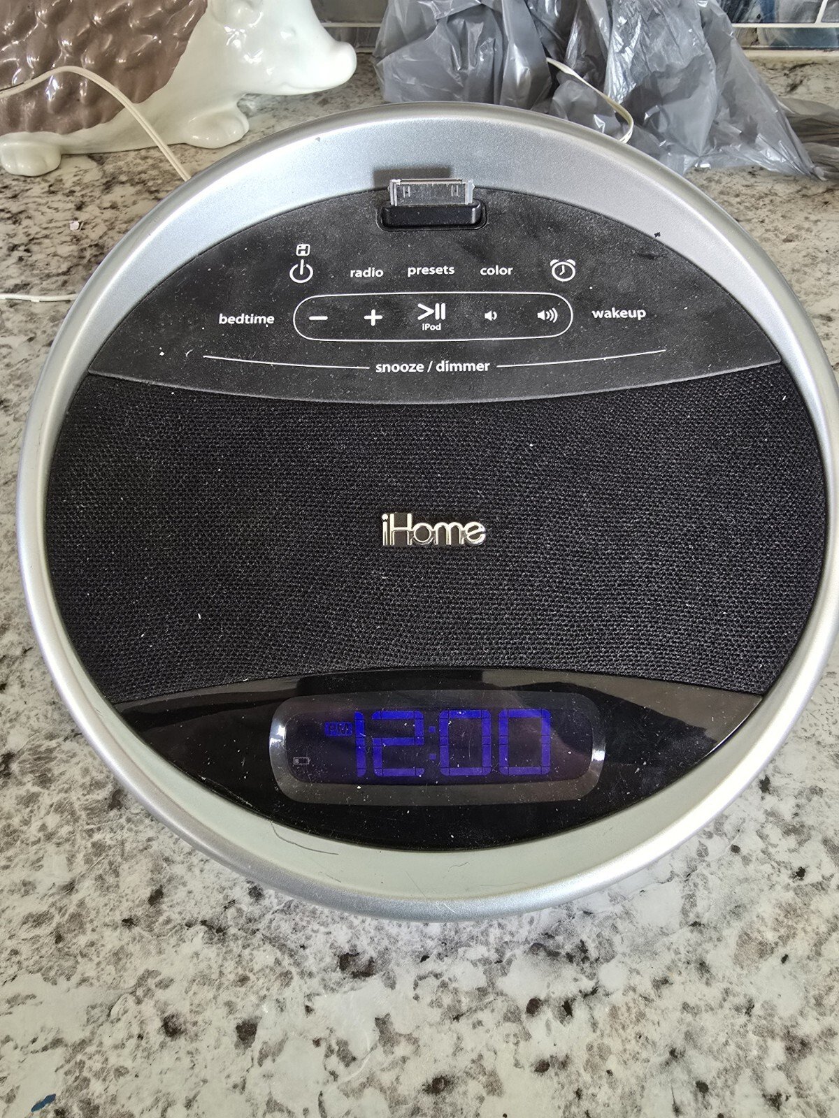 iHome iA17 Glow Tunes Color Changing Stereo FM Alarm Clock Radio