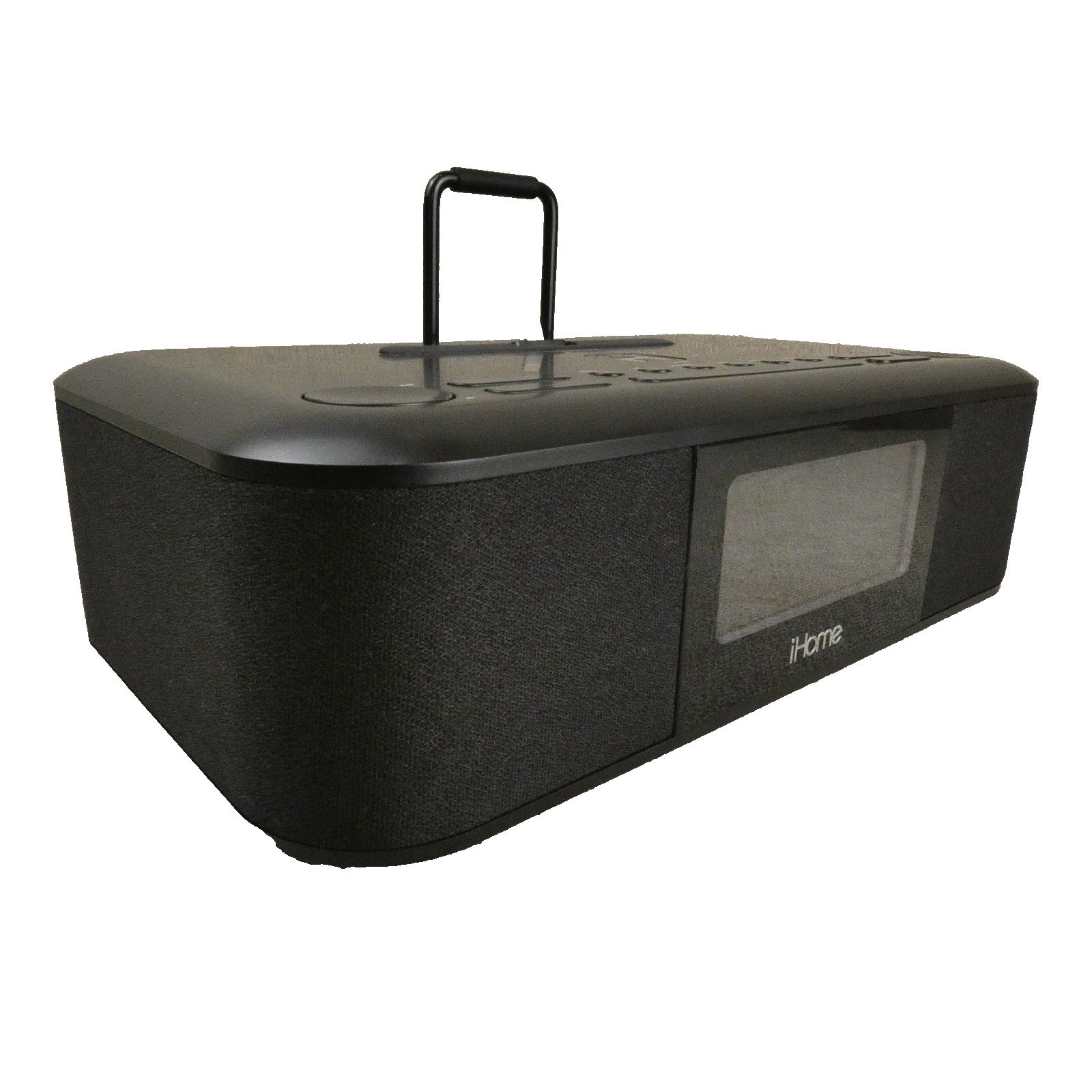 iHome iDL95 Radio Digital Alarm Clock iPhone Black Lightning Dock Aux in Jack