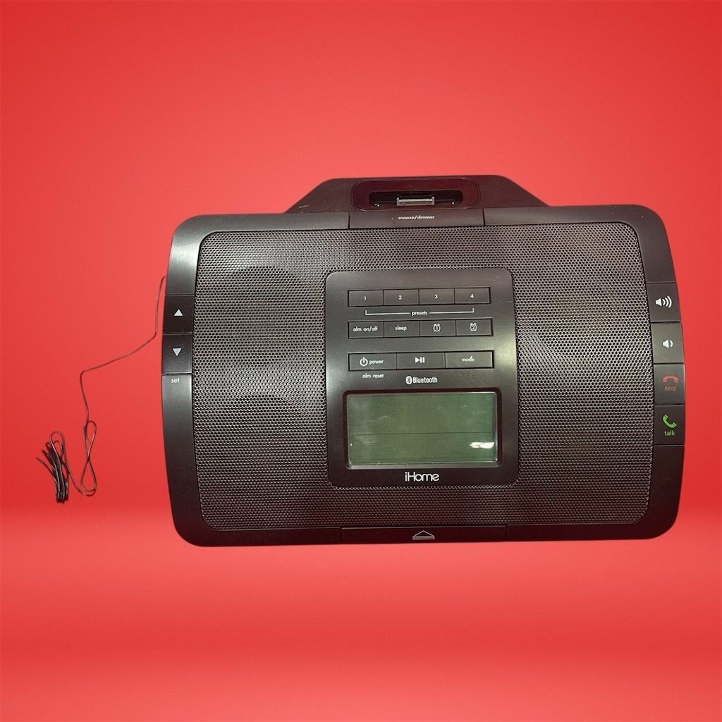 iHome iP47B Bluetooth Alarm Clock Dock Speaker FM Radio for iPhone iPod