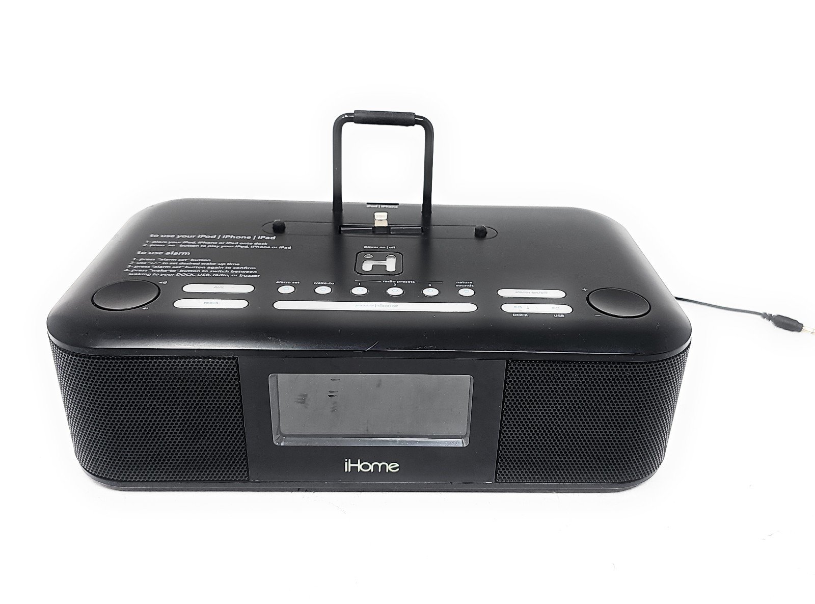 iHome Lighting Dock Aux-in Jack FM Radio Digital Alarm Clock IDL95 For Iphone