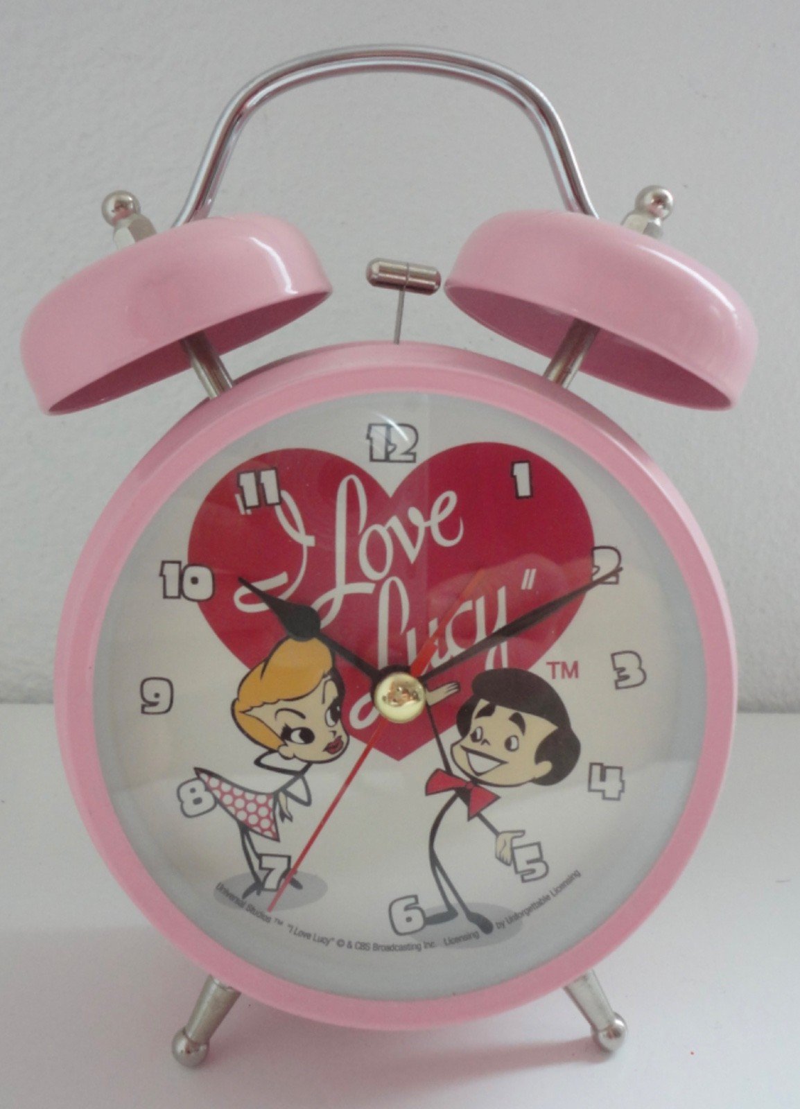 "I Love Lucy" Pink Twin Bell Alarm Clock Universal Studios CBS~Please Read