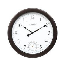 Indoor Outdoor Clocks Waterproof 10.4 Inch,Outdoor Clock with Temperature for