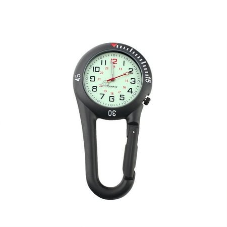 Janrevotw Luminous Dial Clip-On Mountaineering Watch Climbing Wall Clock (Black)