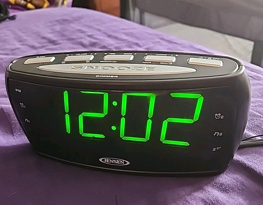 Jensen - JCR-208A | LARGE DISPLAY AM/FM Alarm Clock Radio - Tested & Works | HTF