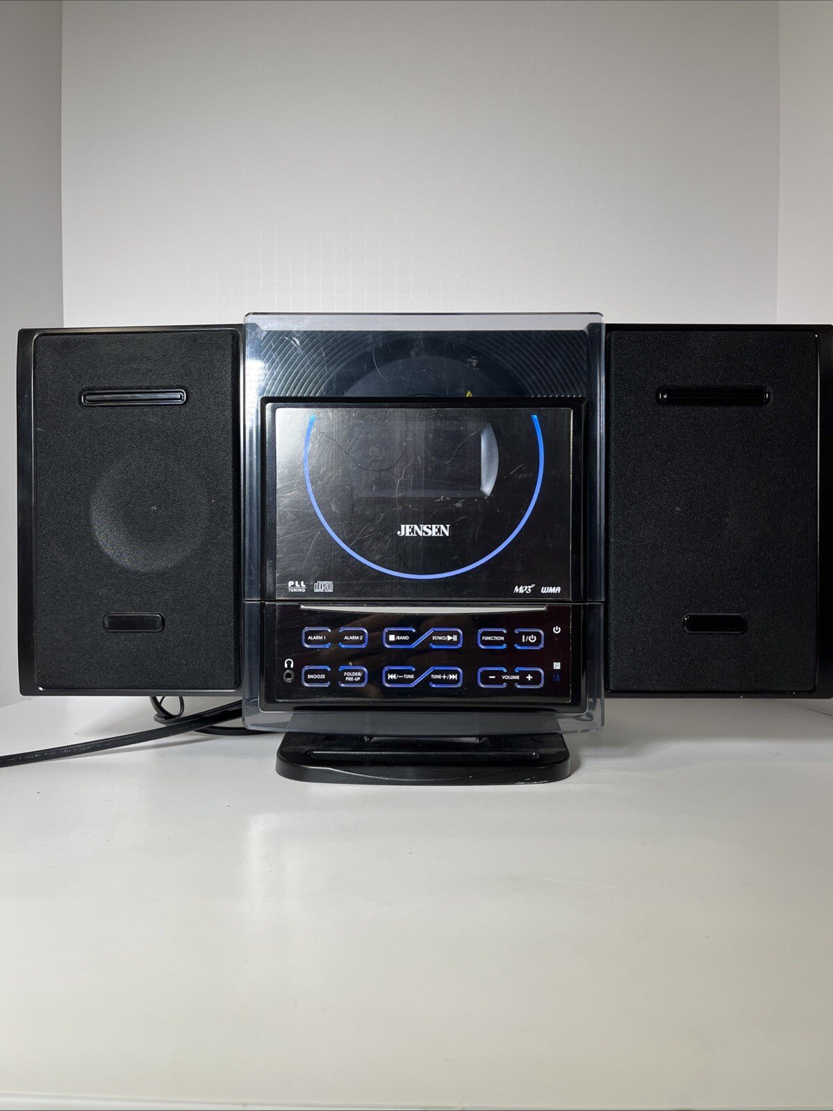 Jensen Wall Mountable Cd & MP3 Dual Alarm Clocks W/Removable Speakers *NO REMOTE