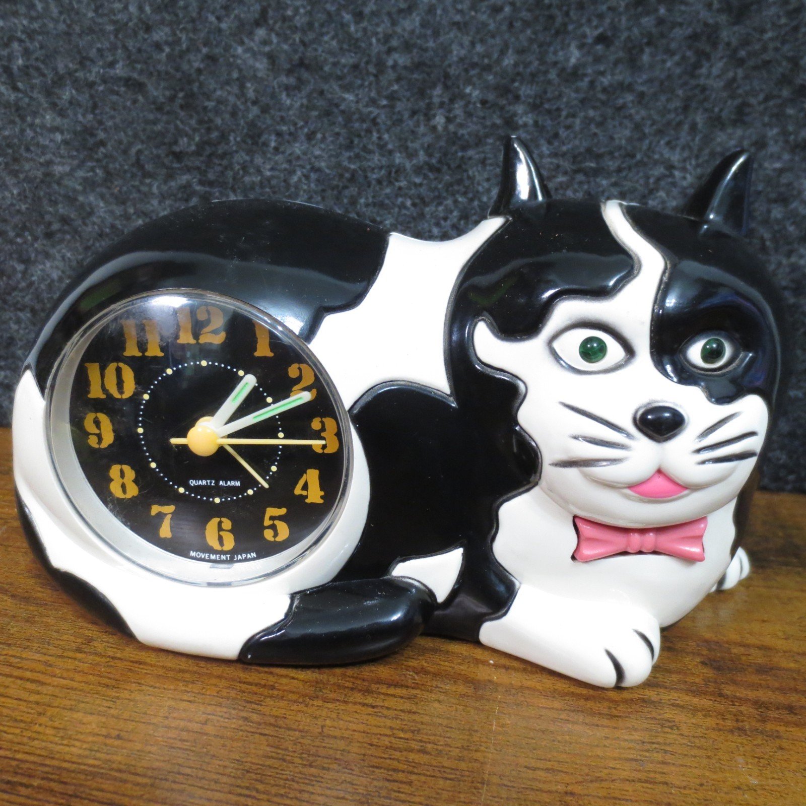 Jinmei 1989 Cat Alarm Clock Retro Japan Collection Fully Functional Anaolog
