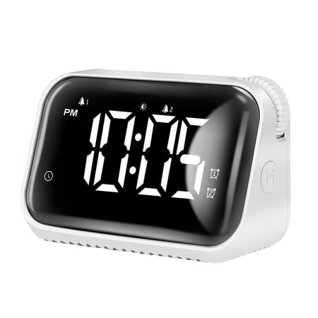 JOGZMZ LED Large Screen Intelligent Digital Alarm Clock with Nightlight, Alarm Clock, 5-Segment Brightness Adjustment Gear to Adjust The Volume, Built-In Battery