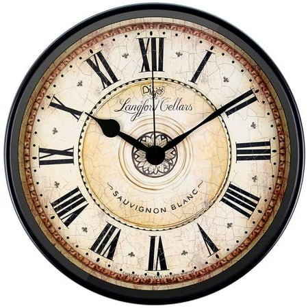 Justup Wall Clock, 12 inch Metal Black Wall Clock European Style Retro Vintage Clock Non - Ticking Whisper Quiet Battery Operated with HD Glass Easy to Read for Indoor Decor (Black 12')