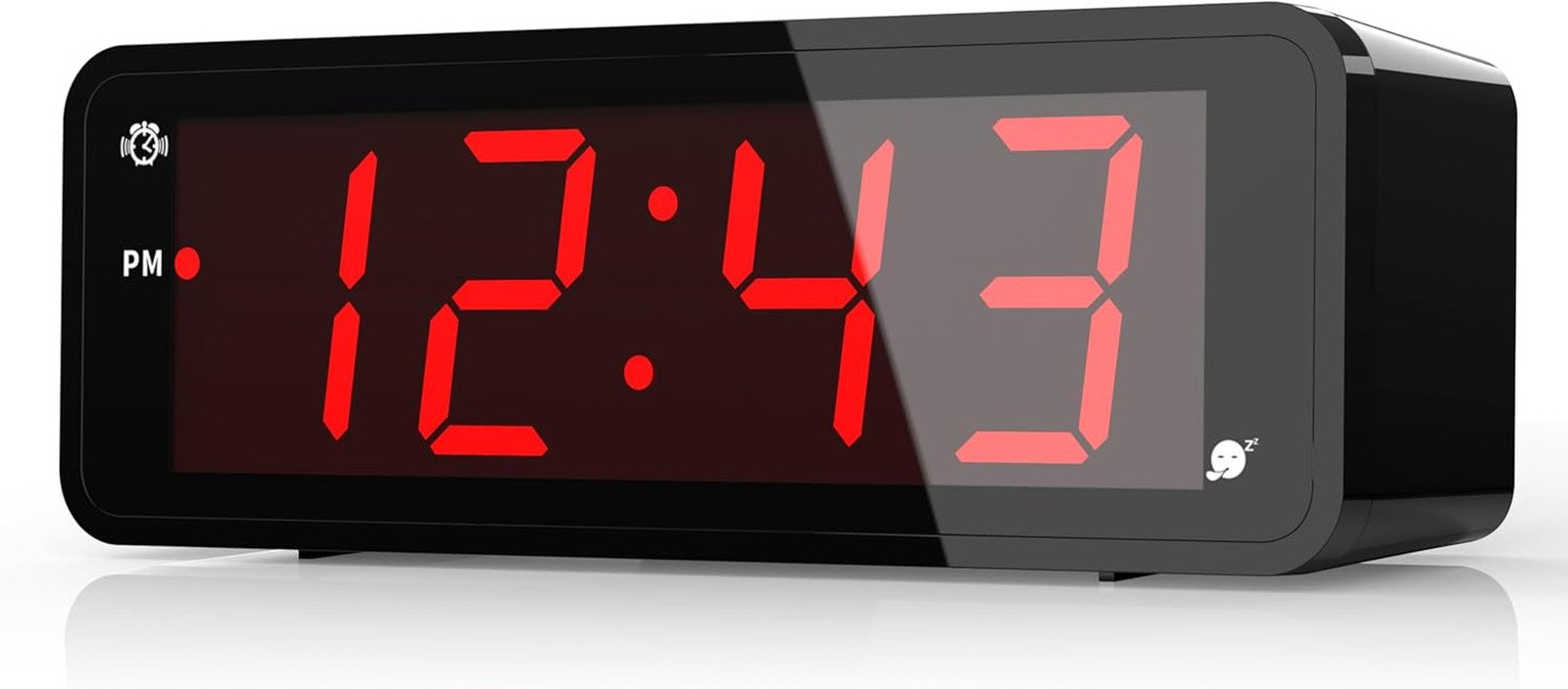 KWANWA Alarm Clock, Large Display 1.8" LED Numbers, Adjustable Led Brightness, B