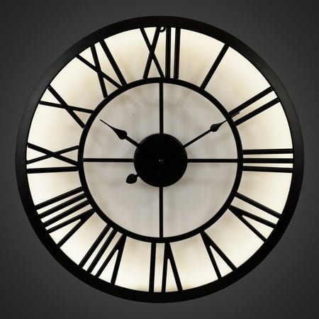La Crosse Clock 19.7-inch Edison Lighted Analog Quartz Wall Clock, 404-3450B