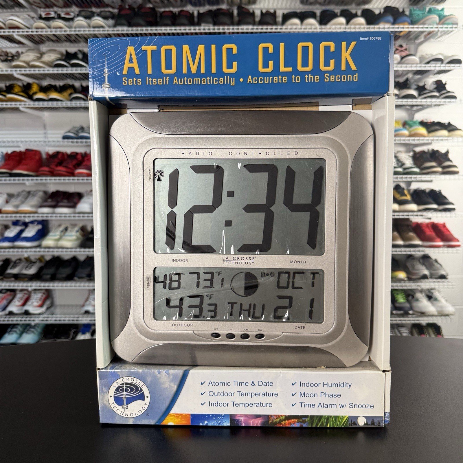 La Crosse Technology Atomic Wall/Table Clock Metal New In Box