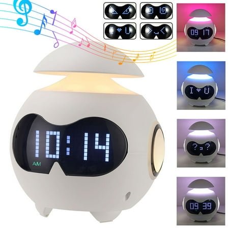 LAPAMAX Digital Smart Alarm Clock Bluetooth HIFI Level Speaker, Music Sync Night lights for Bedside Dorm Office Desk Table Lamp