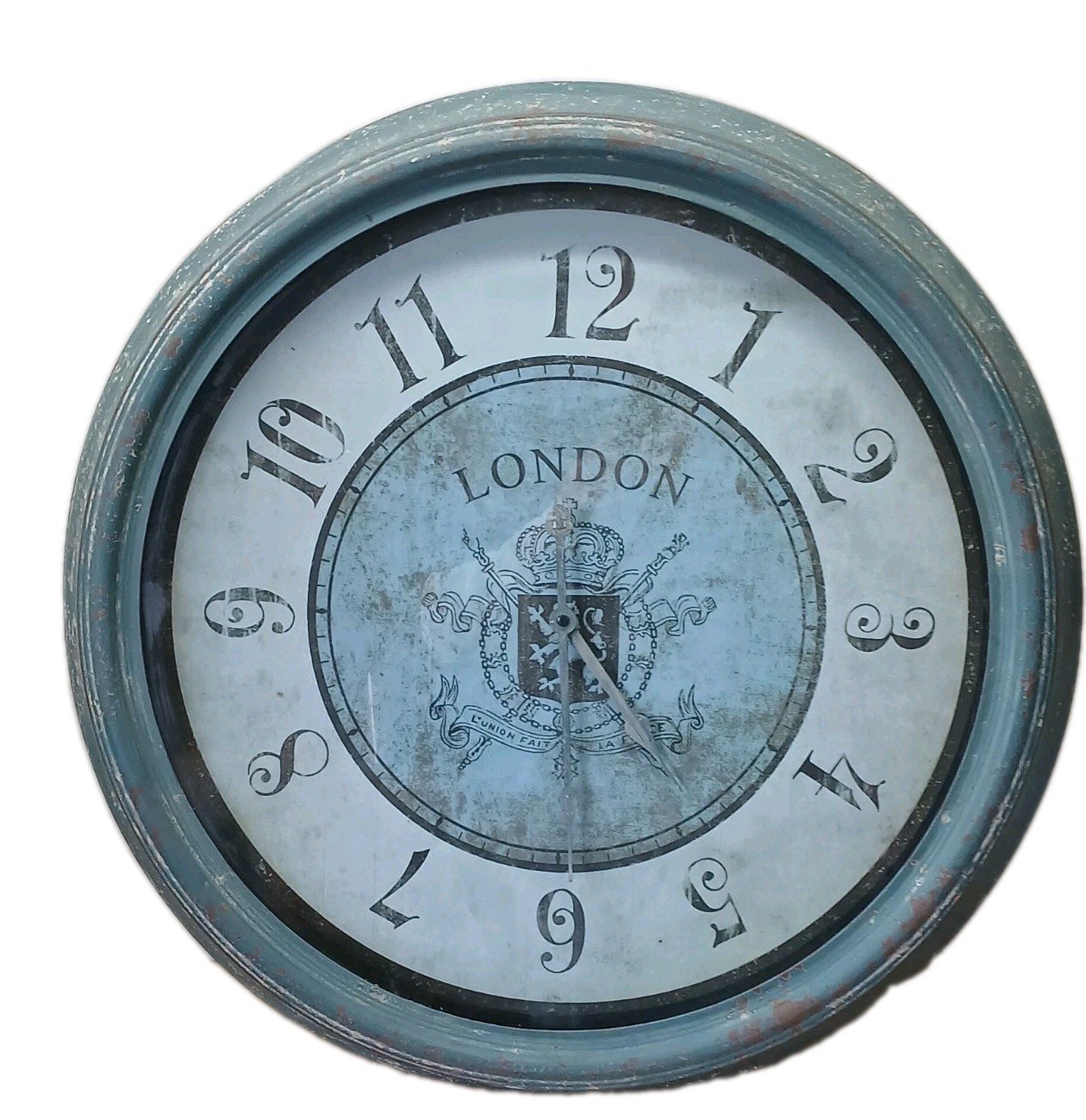 Large 25 " London Wall Clock Heavy Distressed Frame