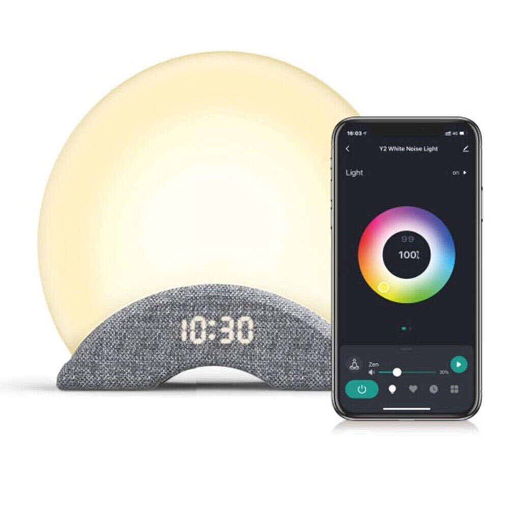 LaView White Noise Wake Up LightRGB Color Light Smart Alarm Clock New