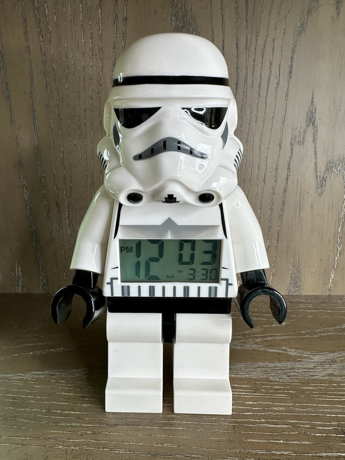 Lego Star Wars Stormtrooper Alarm Clock Minifigure Digital 9" - Works Great