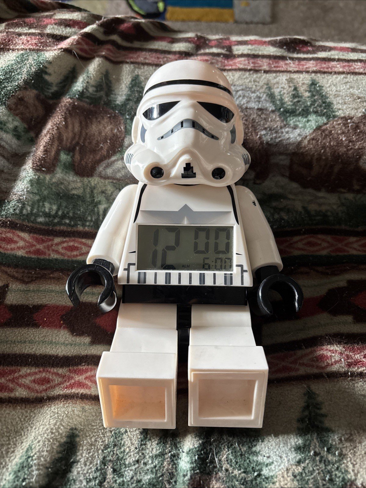 Lego STAR WARS Storm Trooper Digital Battery-Operated Alarm Clock 10” Works