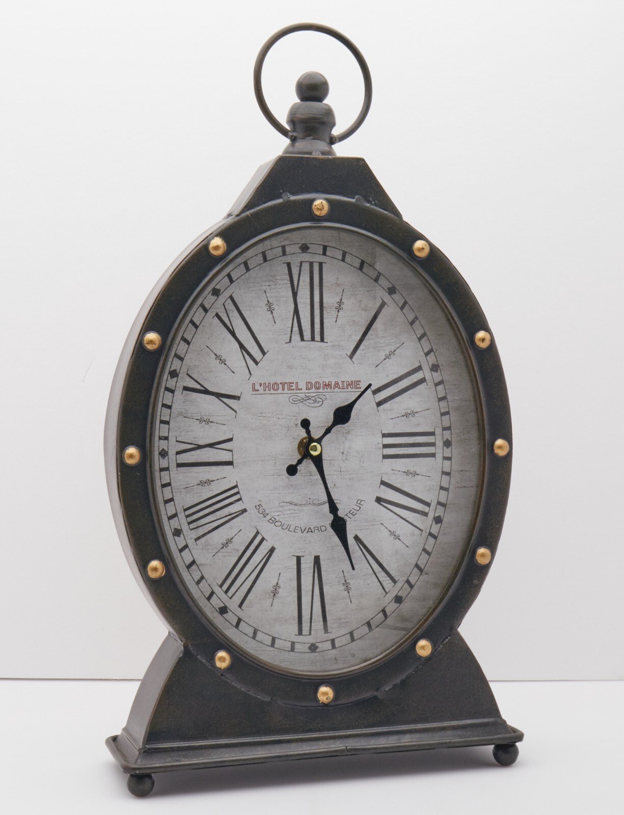 L' Hotel Domaine Rustic Metal Wall/Desk Home Decoration Clock Great Condition!