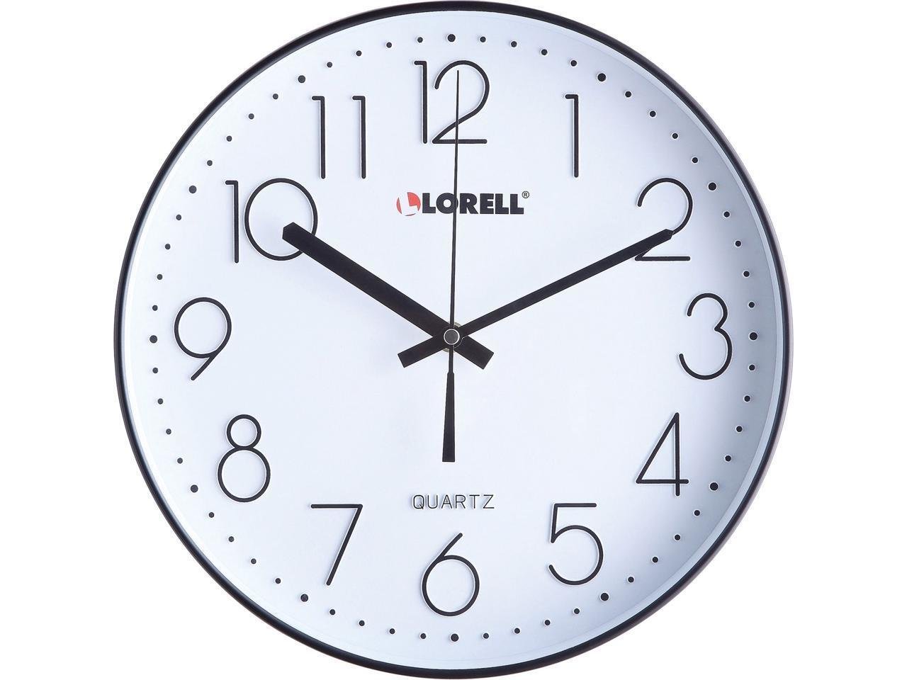 Lorell 12" Quiet Wall Clock - Black