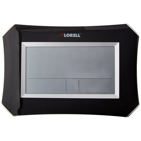 Lorell LCD Wall/Alarm Clock, 10-1/4-Inch Lunar, Silver/Black C80