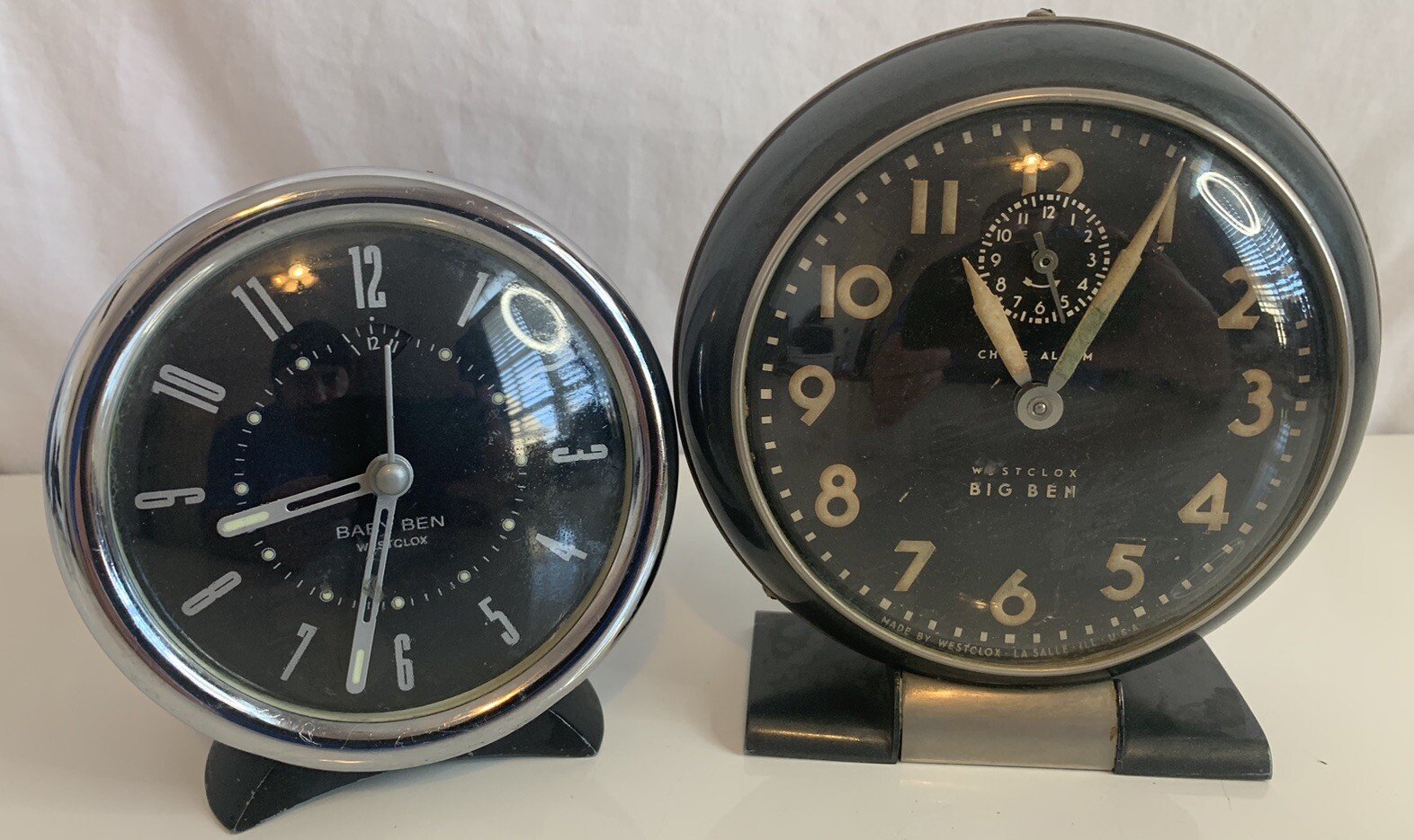 Lot of (2) Westclox Alarm Clock Big Ben Baby Ben Made In The USA Untested As-Is