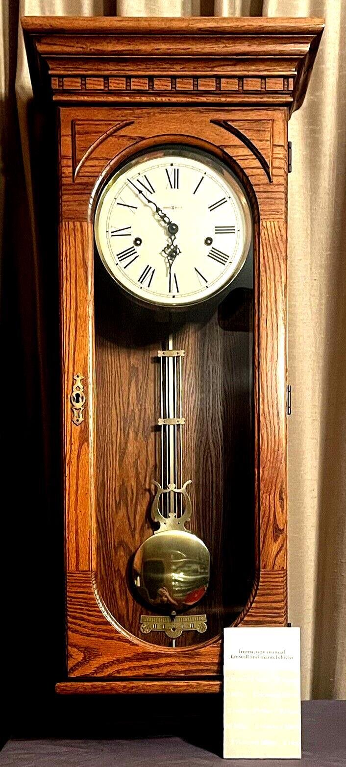 Lovely Howard Miller Lewis Cherry Pendulum Chime Wall Clock - Model 613-110