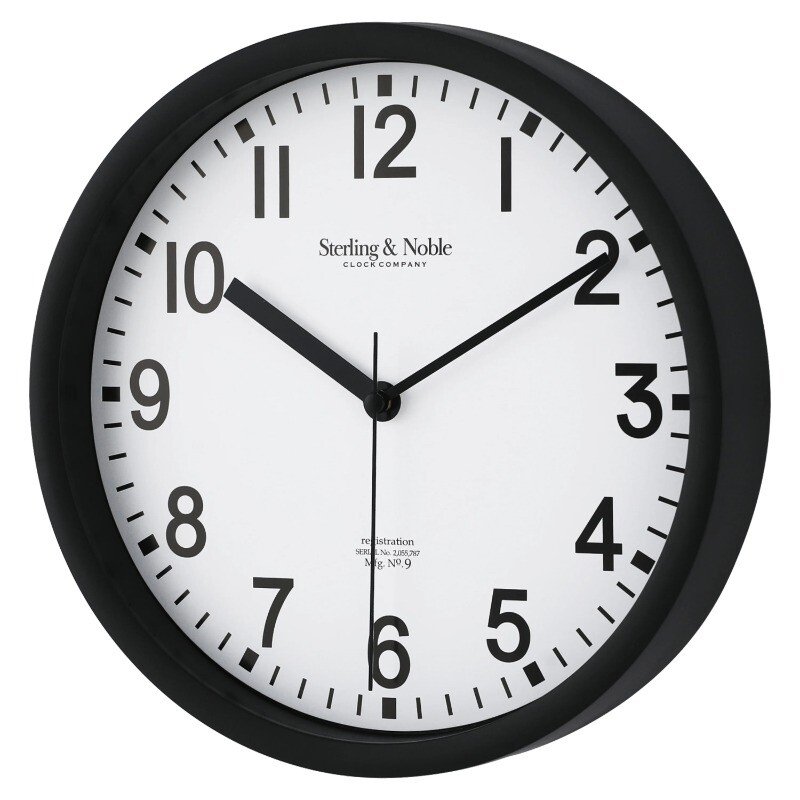 Mainstays Basic Indoor 8.78" Black Analog Round Modern Wall Clock
