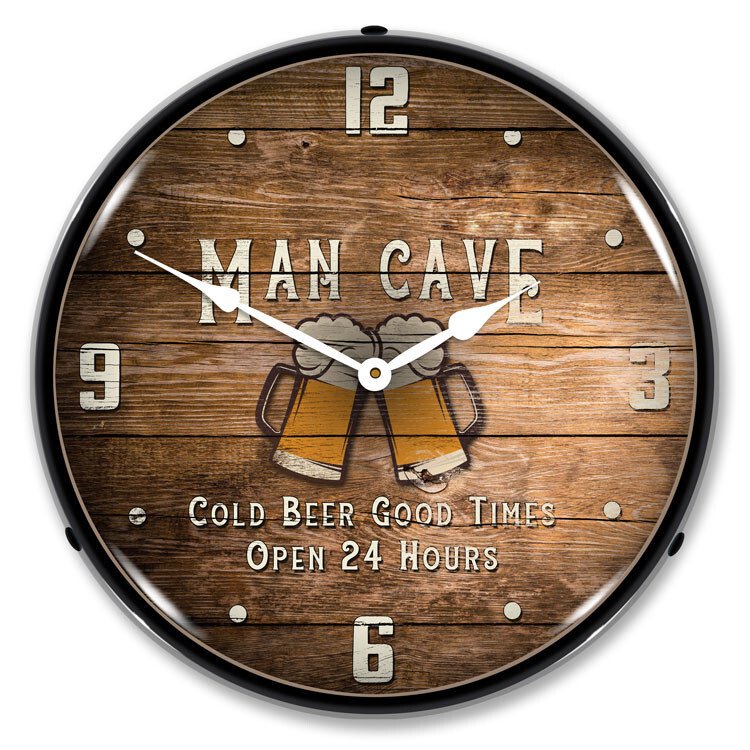 Man Cave, Lighted Backlit LED Clock Free Shipping