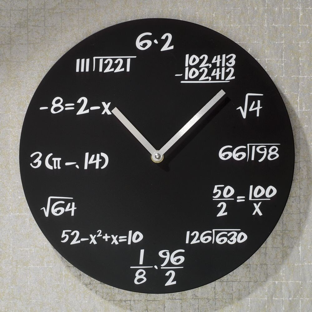 Mathematical Equation Math Quiz Black Board Home Wall Clock - GREAT GIFT IDEA