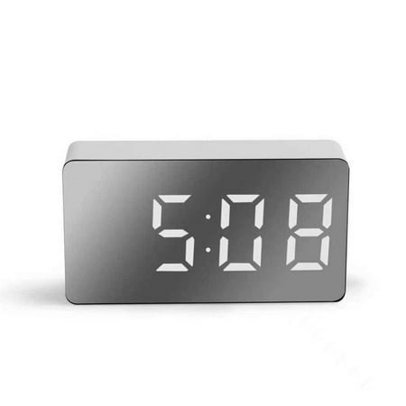 Mini LED Mirror Clock Electronic Digital Travel Clock Practical Clock Portable, S3S6