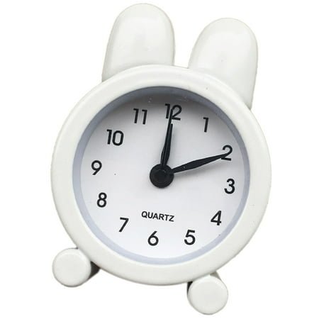 MLINS Cute Mini Metal Alarm Clock Home Decor Travel Child 7*5cm White