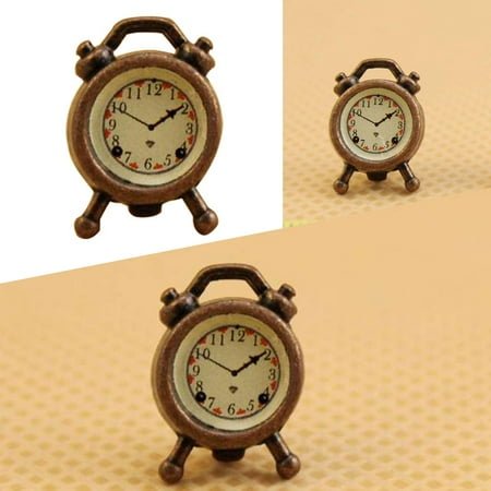 MLINS Miniature House Small Mini Vintage Style Alarm Clock Non working (Bronze)