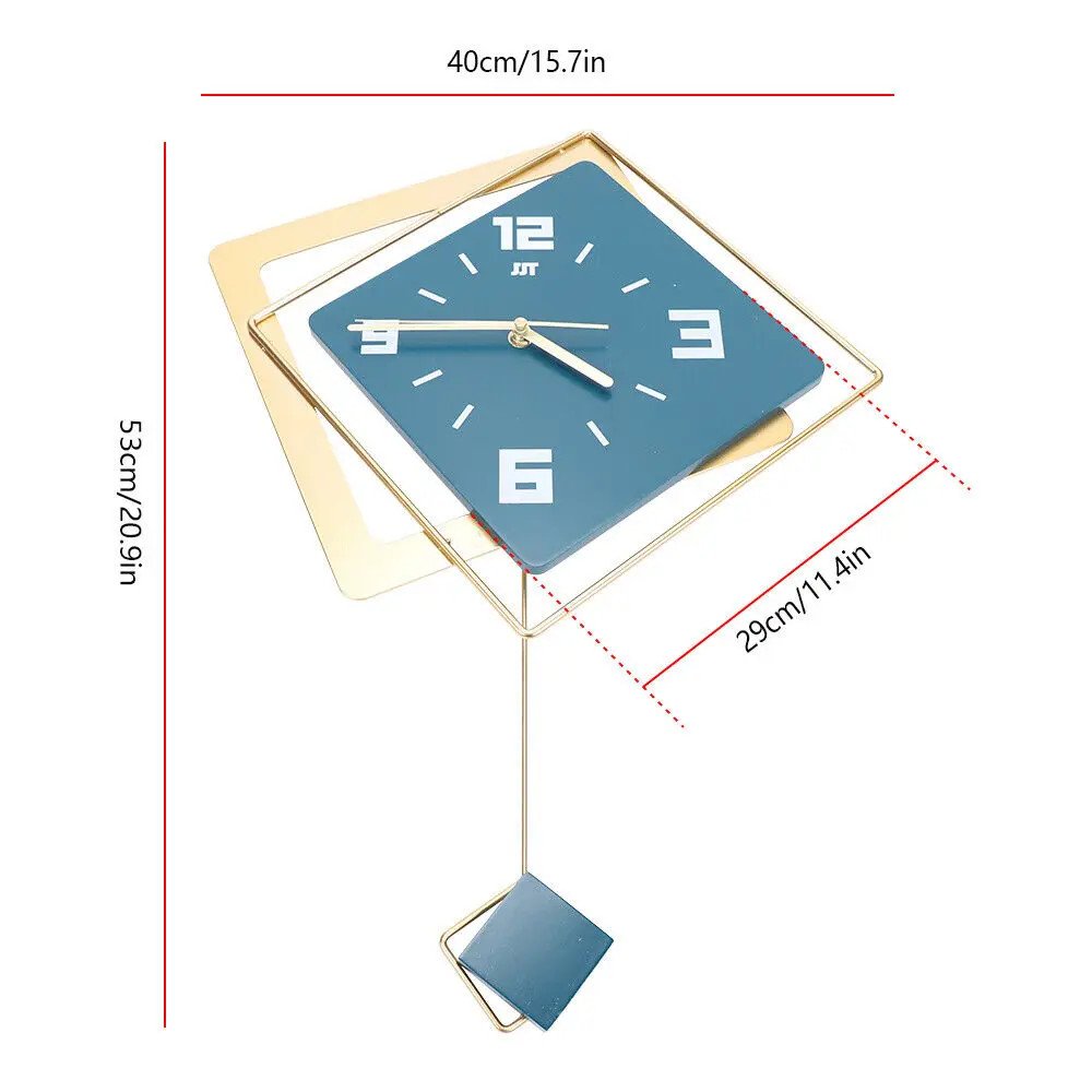 Modern Metal Large Wall Clock Silent Digital Hanging Wall Clock Home Art Decor