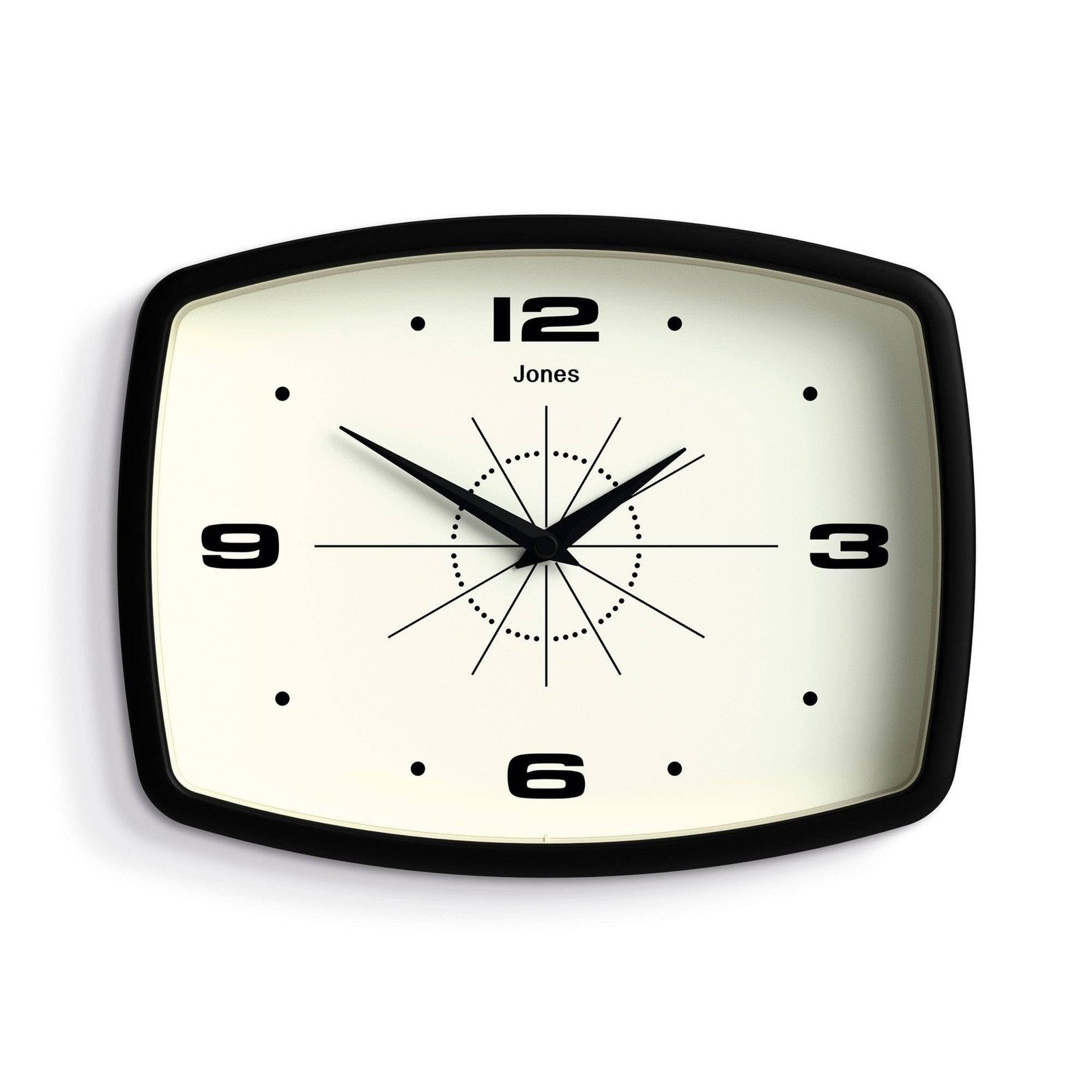 ® Movie Wall Clock | Rectangular Retro Clock | 10 inch | Black | Cool mid-Cen...