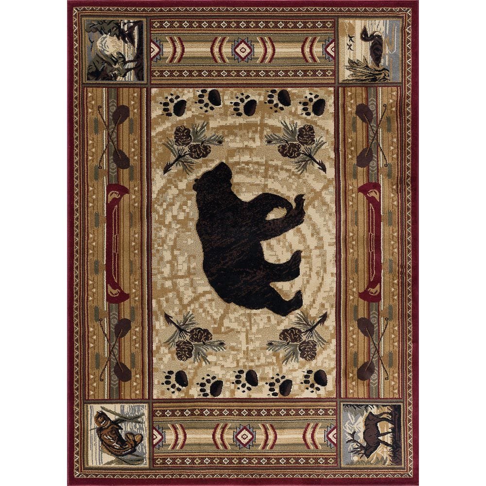 Nature Lodge Brown 9 ft. x 12 ft. Indoor Area Rug