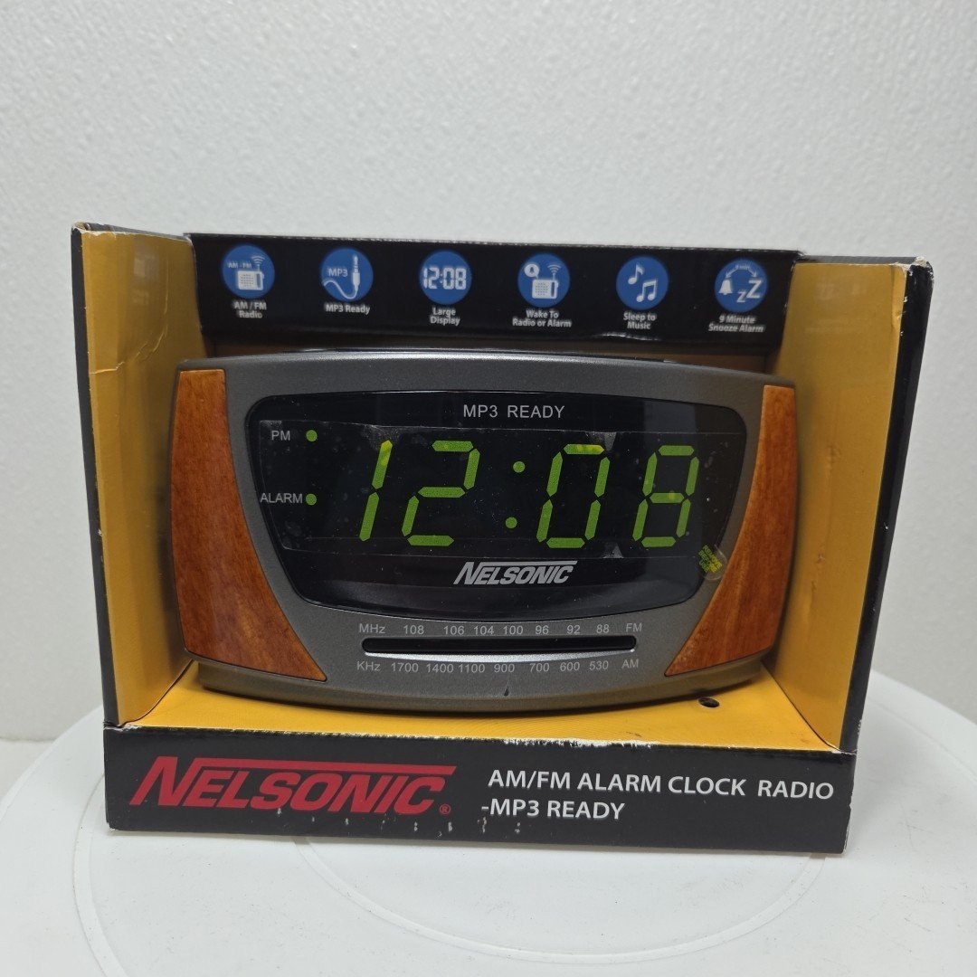*NEW* Digital AM FM Clock Radio Aux In Jumbo Display Sleep Function Multi Alarm