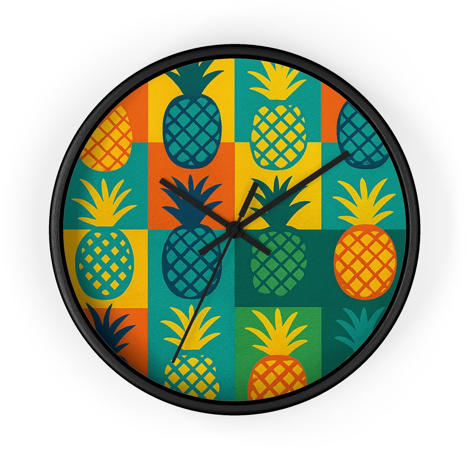 NEW Home Decor Wall Clock Pineapple Street Art Pattern Tropical