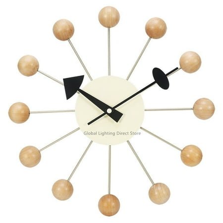 New Modern Design Wooden Round Ball Wall Clock Home Decor 3D Candy Clocks for Living Room Bedroom Creative Mute Wall Clock 3 (C)