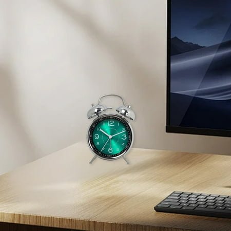Newxiaaa Home Metal Table Clock, Small Digital Alarm Clock Multifunctional Bedside Clocks Seniors, Alarm Clock Digital, For Bedroom Home (Green)